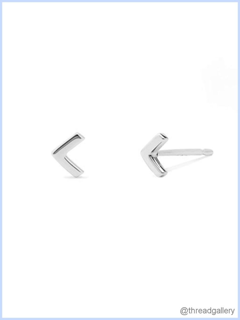 Sterling Silver V Chevron Stud Earrings Hypoallergenic Nickel-Free